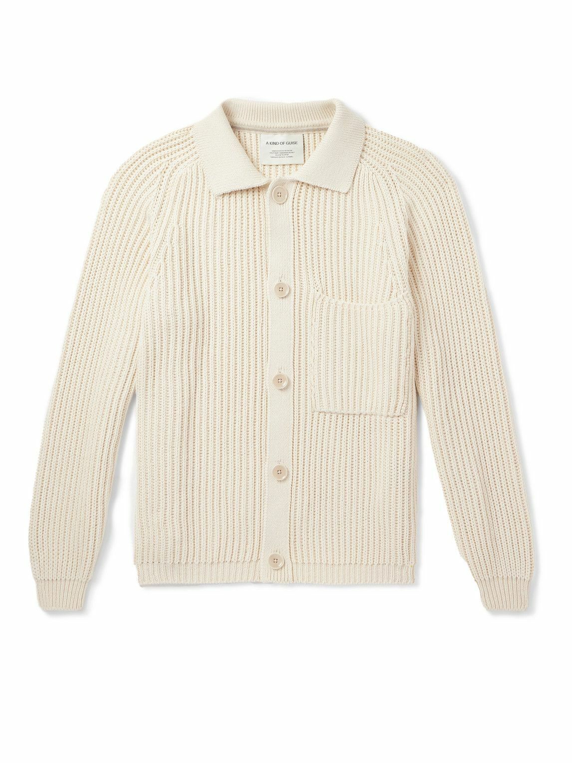 A Kind Of Guise - Juhi Ribbed-Knit Cotton Cardigan - Neutrals