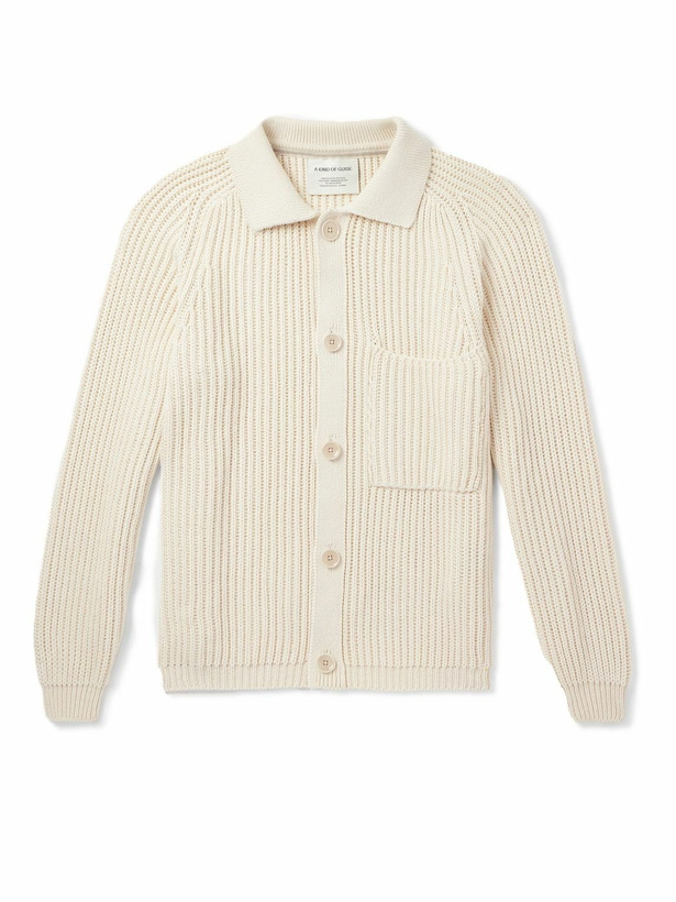 Photo: A Kind Of Guise - Juhi Ribbed-Knit Cotton Cardigan - Neutrals