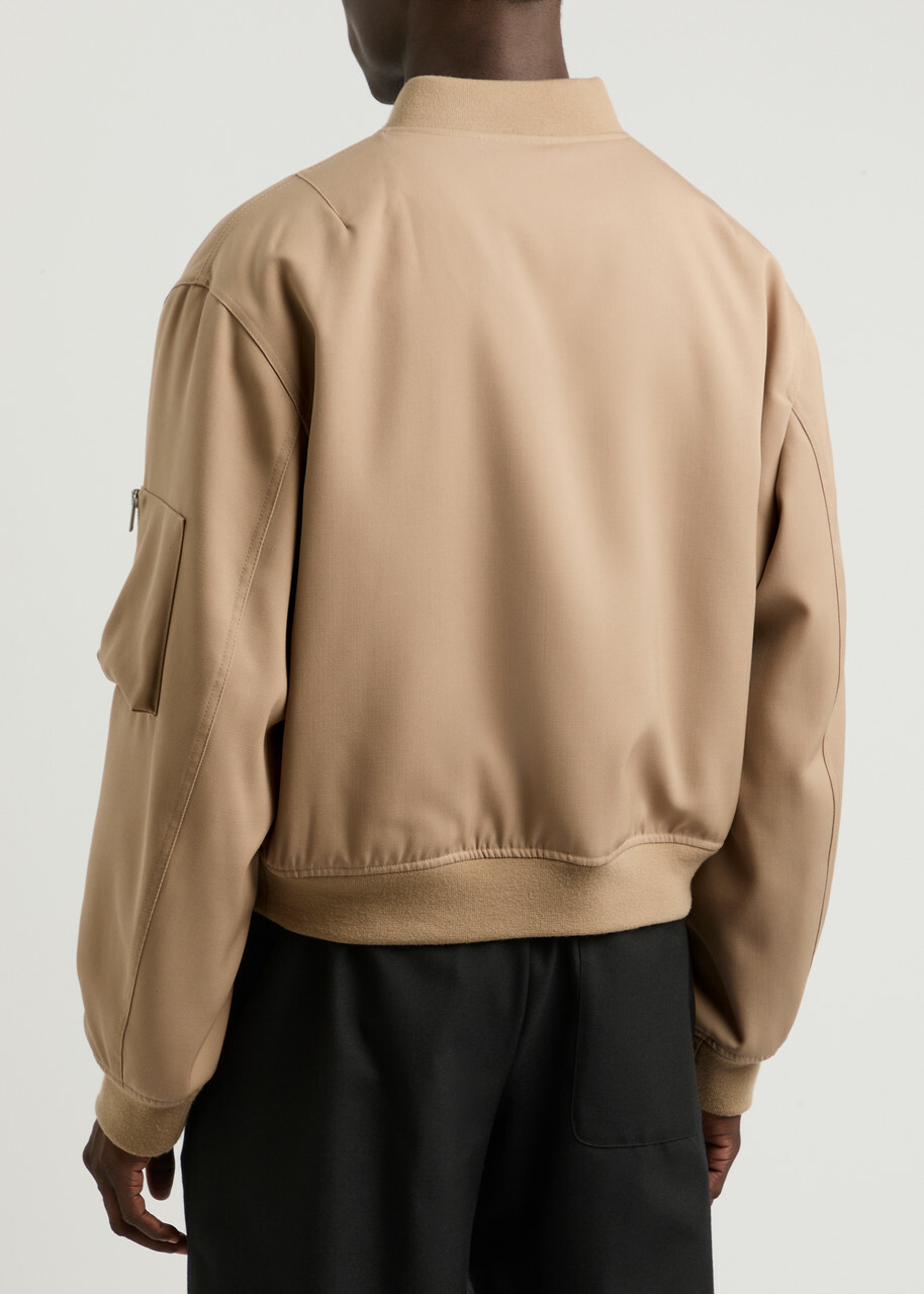 Jil Sander Padded Wool Bomber Jacket | Brown | FARFETCH
