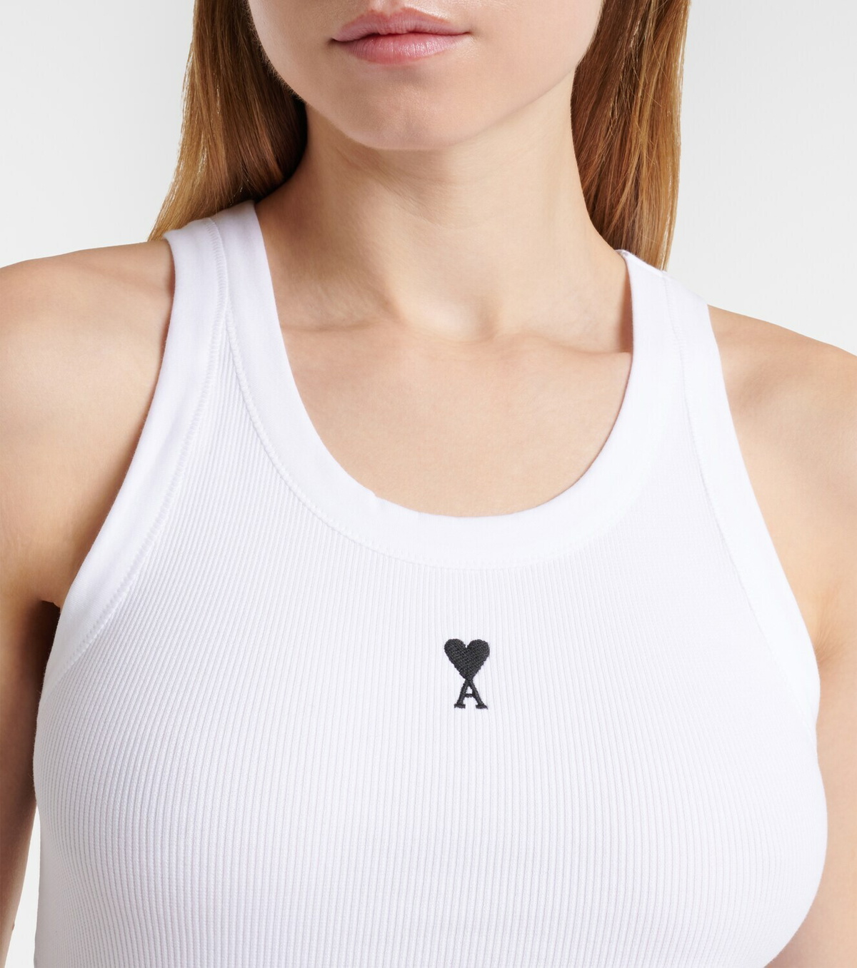 Ami Paris Ami De Cœur cotton jersey tank top