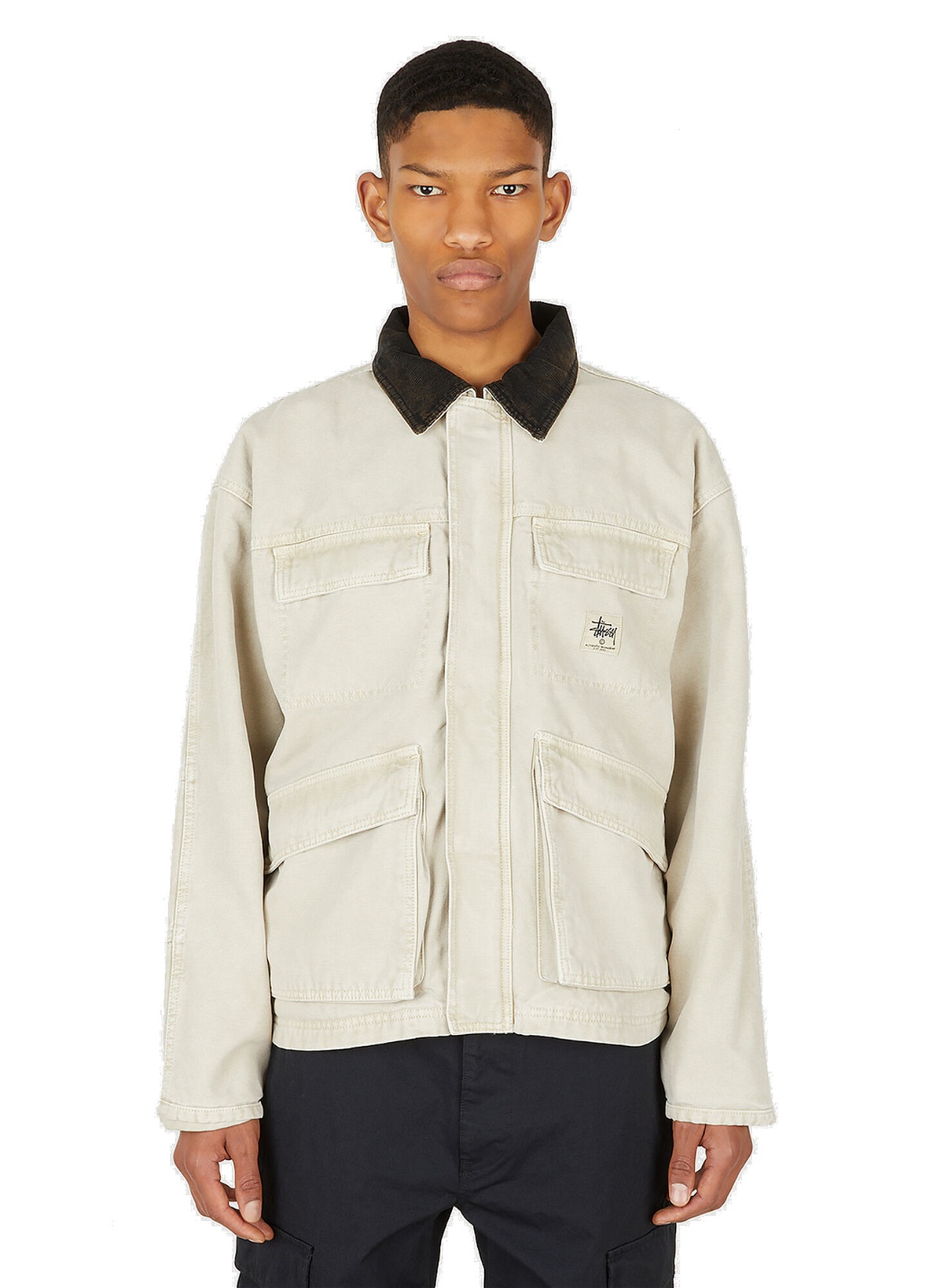 Washed Canvas Shop Jacket in Cream Stussy