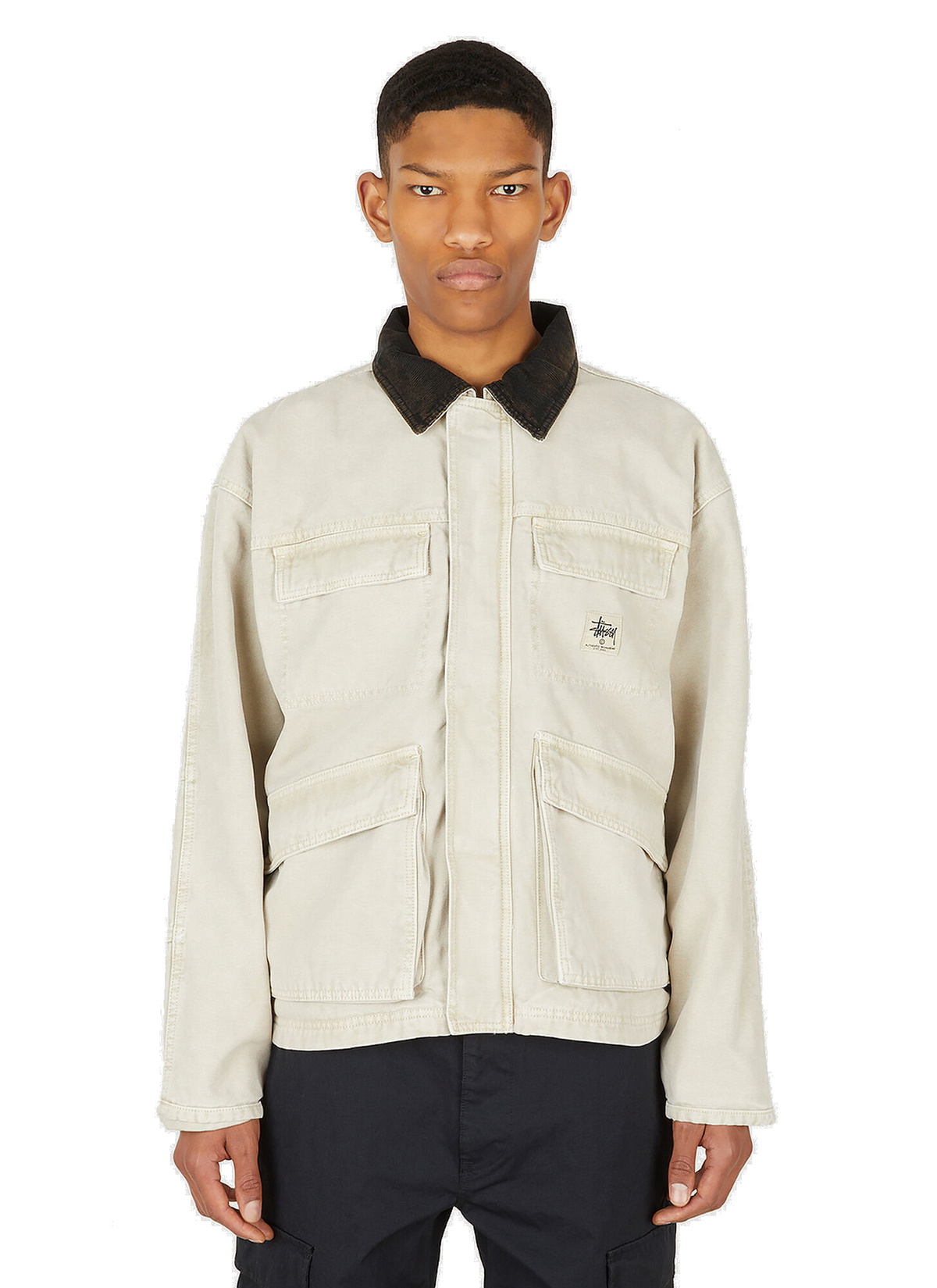 Washed Canvas Shop Jacket in Cream