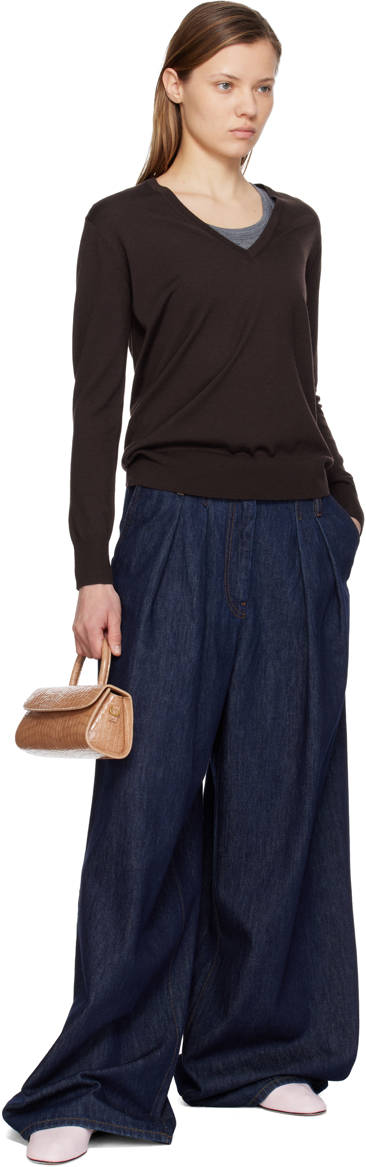 BY FAR Beige Mini Longa Bag