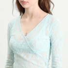Fruity Booty Women's Lace Wrap Top in Ice Blue