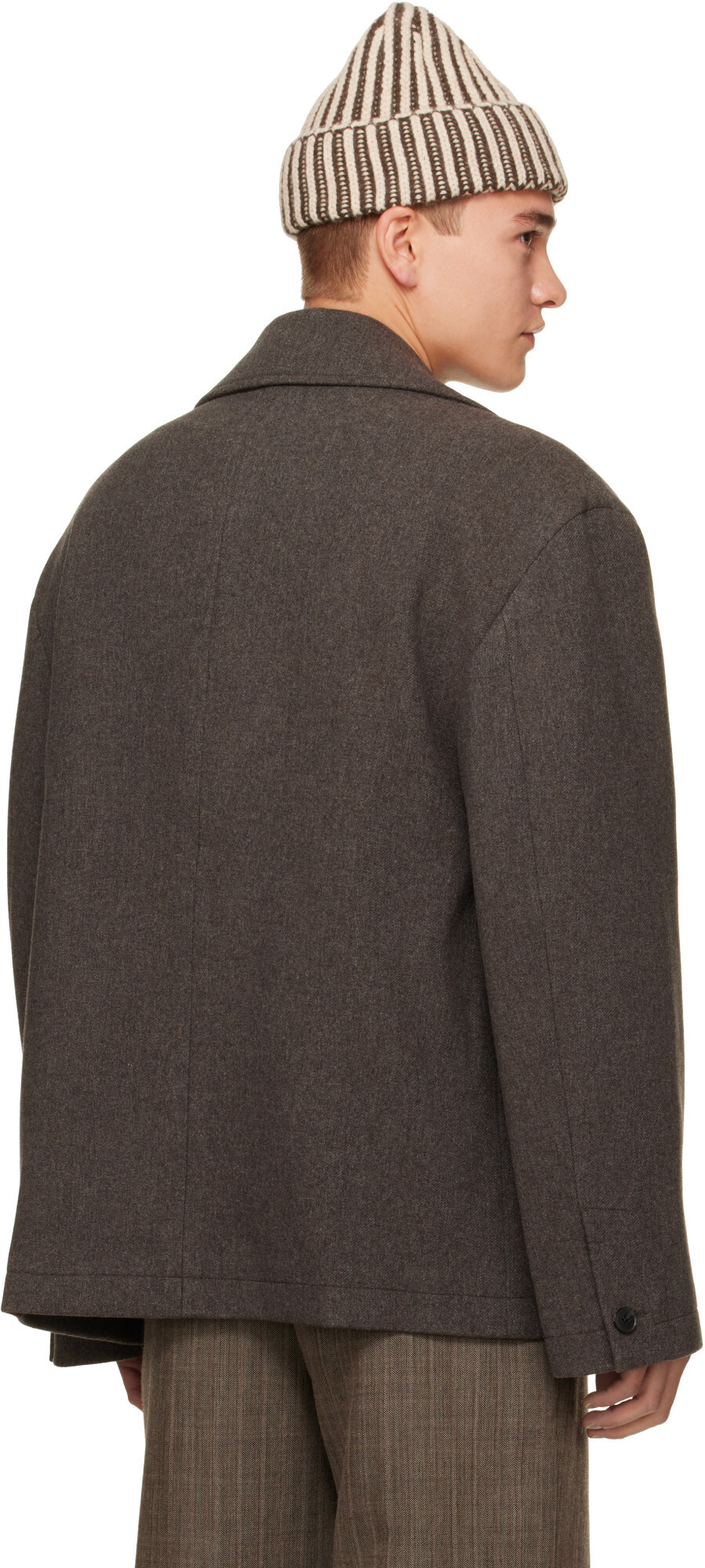 mfpen Brown Sentence Peacoat Jacket