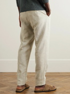 Mr P. - Straight-Leg Linen Drawstring Trousers - Neutrals