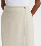 Polo Ralph Lauren Fringed herringbone wool-blend wrap skirt