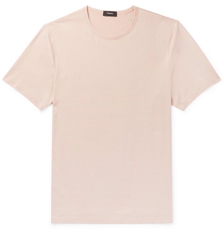 Photo: Theory - Cotton-Jersey T-Shirt - Pink