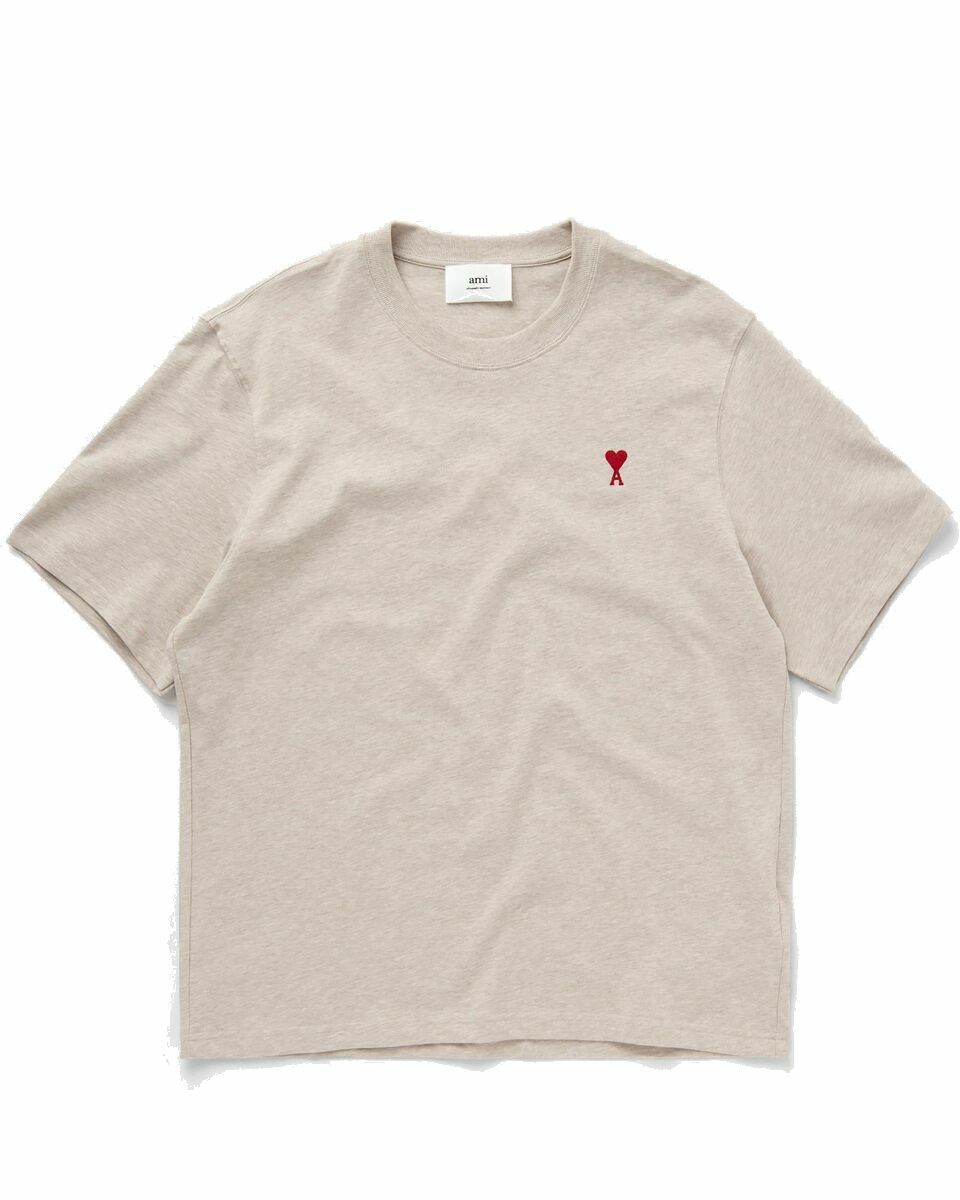 Photo: Ami Paris Ami De Coeur Tee Beige - Mens - Shortsleeves