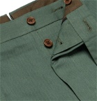 Camoshita - Herringbone Cotton Suit Trousers - Green