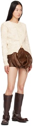 Acne Studios Brown Low Rise Leather Miniskirt