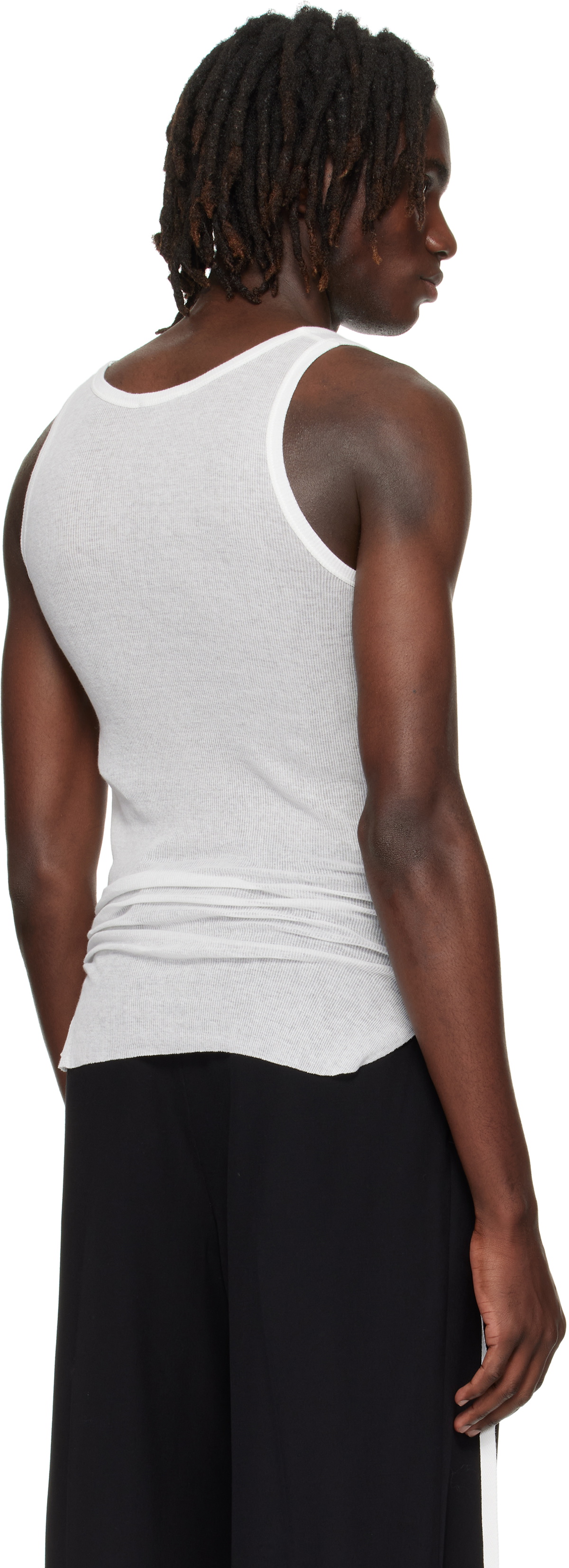 Ann Demeulemeester White Boris Wrinkled Cropped Tank Top