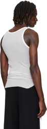Ann Demeulemeester White Boris Wrinkled Cropped Tank Top
