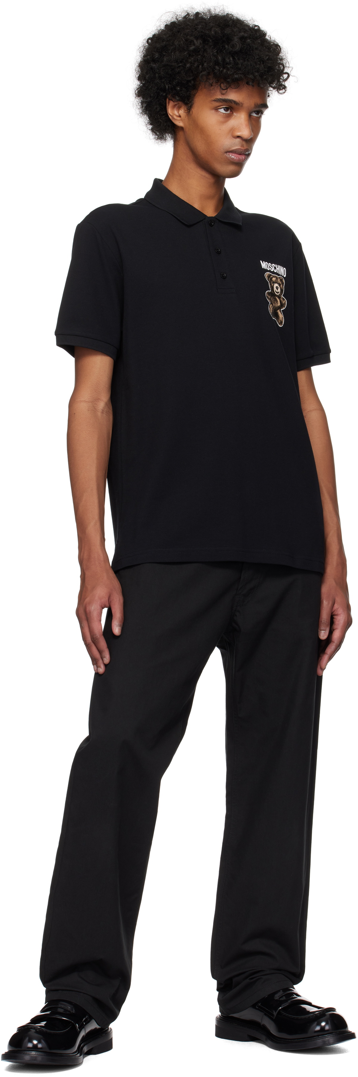 Moschino Black Teddy Bear Polo