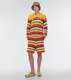 Marni x No Vacancy Inn striped crochet cotton hoodie