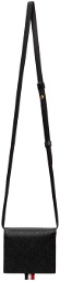 Thom Browne Black Pebble Shoulder Strap Card Holder Bag