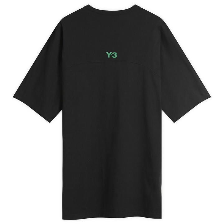 Photo: END. X Y-3 Short Sleeve T-Shirt in Black/Metallic Silver/Court Green