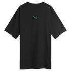 END. X Y-3 Short Sleeve T-Shirt in Black/Metallic Silver/Court Green