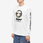 Men's AAPE New Face Long Sleeve T-Shirt in White