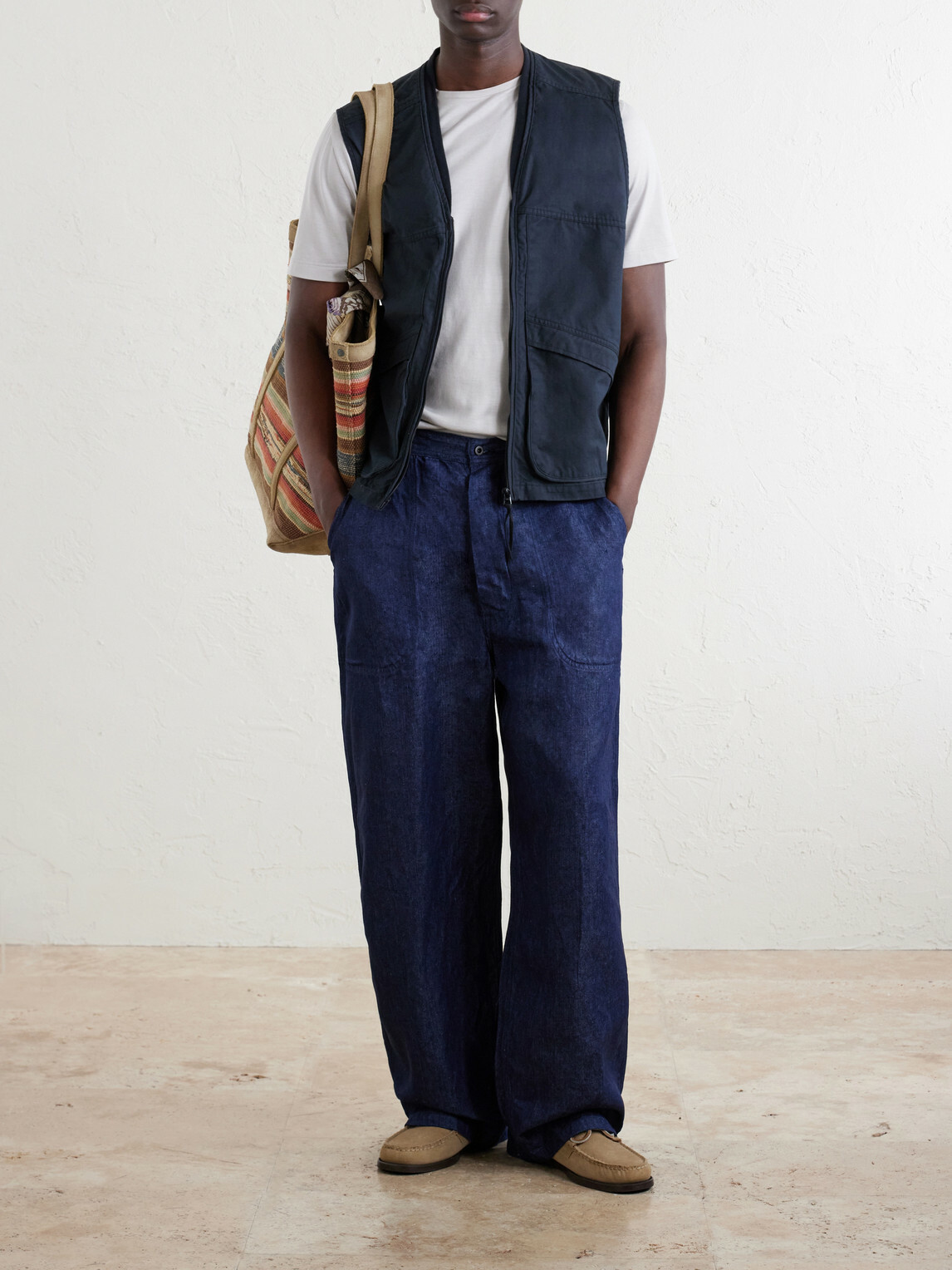 OrSlow - U.S. Navy Straight-Leg Linen Trousers - Blue