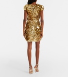 Oscar de la Renta Embellished mesh minidress