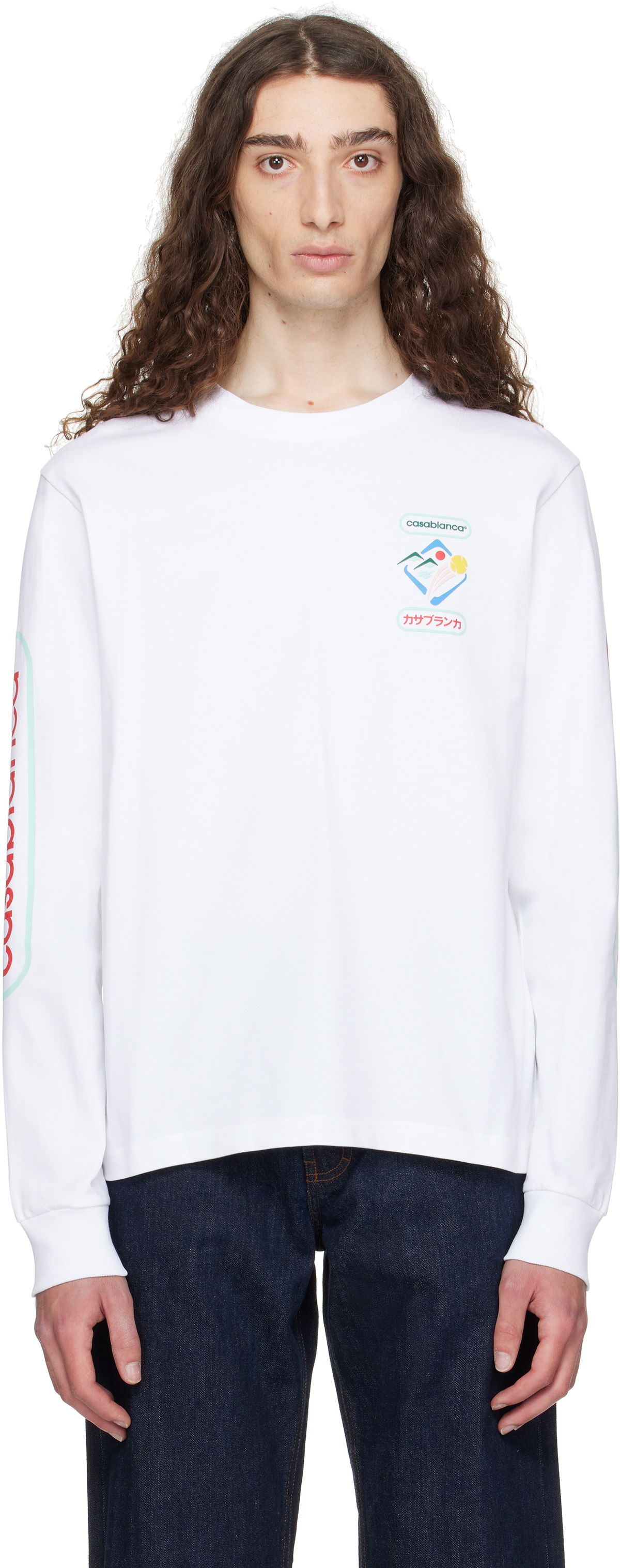 Casablanca Montagne Logo-print Cotton T-shirt White Casablanca