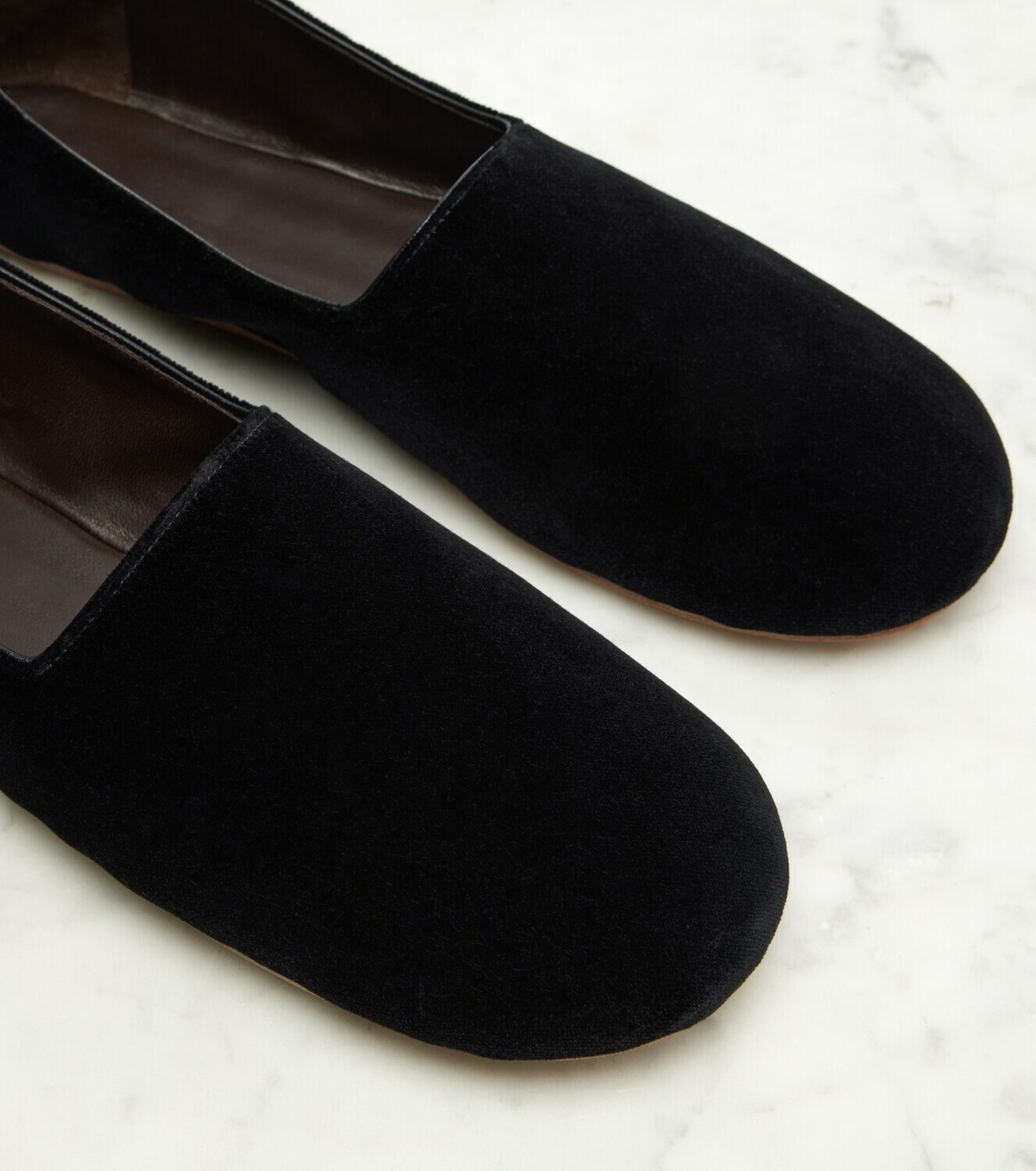The Row Ponti velvet slip-on shoes