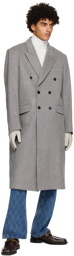 Ernest W. Baker Gray Double-Breasted Coat