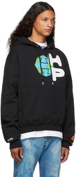 Heron Preston Black Spray Globe Hoodie