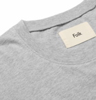 Folk - Printed Mélange Cotton-Jersey T-Shirt - Men - Gray