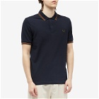 Fred Perry Authentic Men's Slim Fit Twin Tipped Polo Shirt in Navy/Nut Flake/Uniform Green