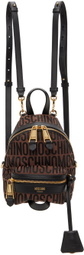 Moschino Brown All-Over Logo Backpack
