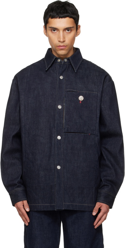 Photo: NULLUS Navy Slits Selvedge Denim Jacket