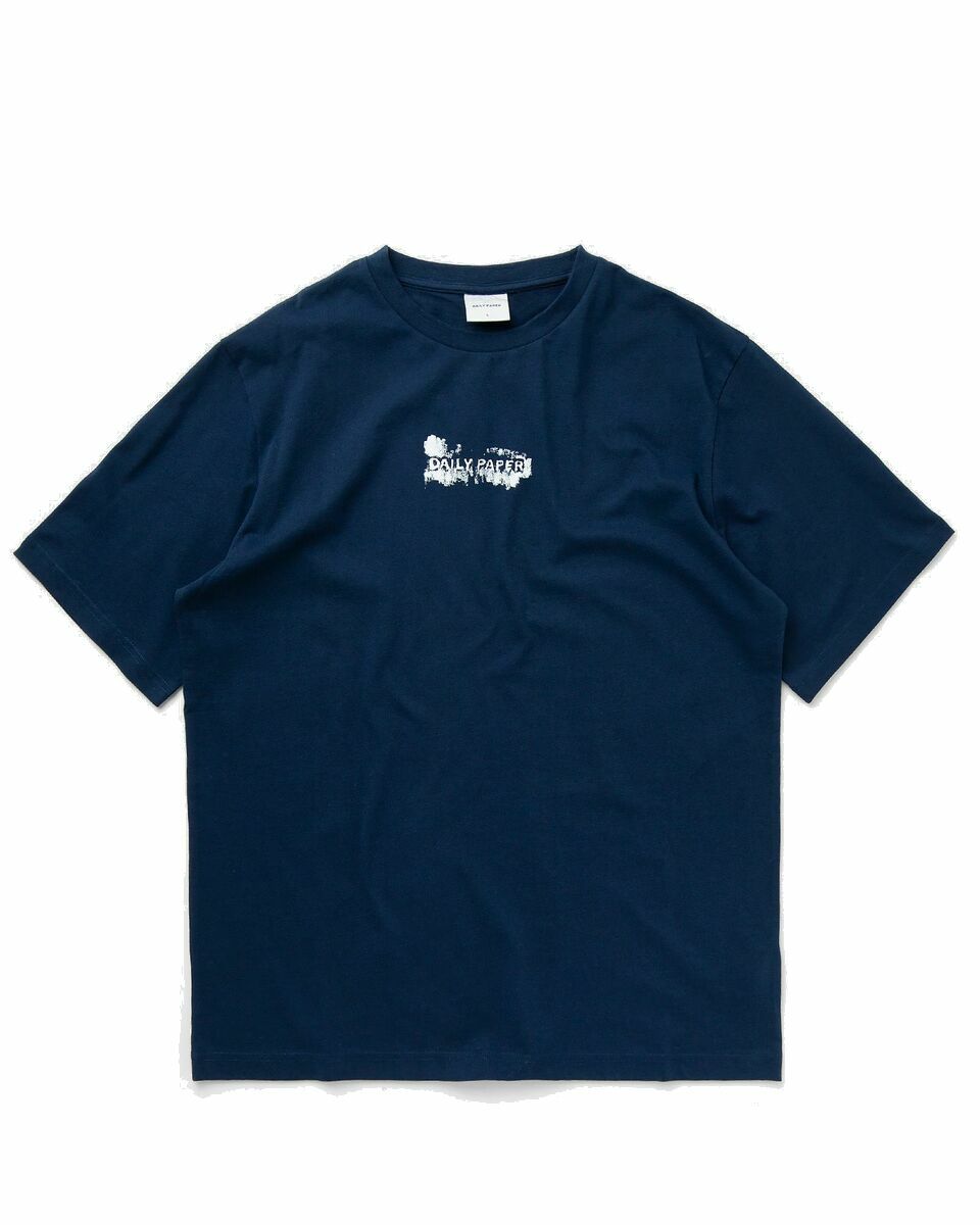 Photo: Daily Paper Scratch Logo Ss T Shirt Blue - Mens - Shortsleeves