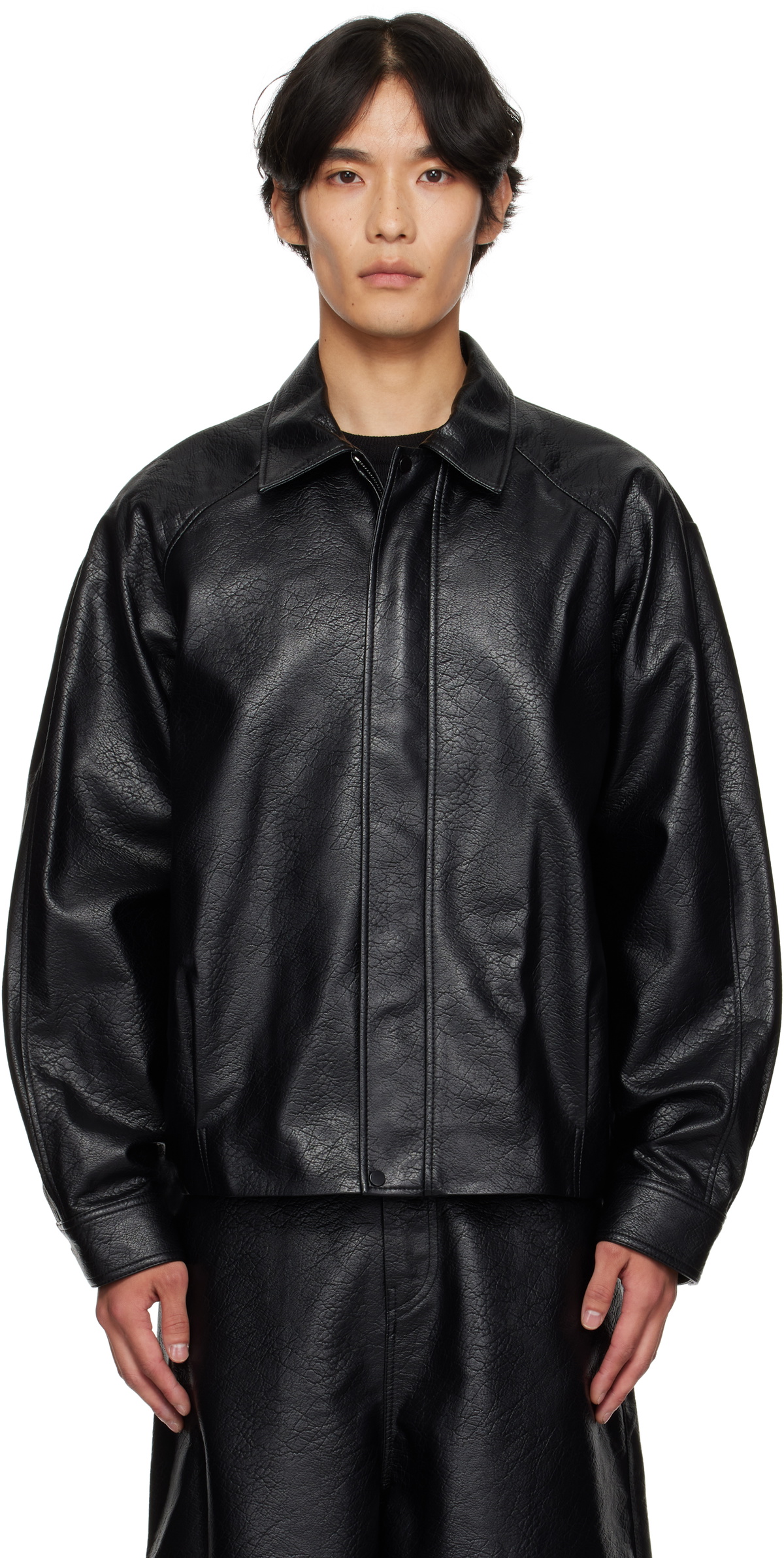 LE17SEPTEMBRE Black Buttoned Faux-Leather Jacket LE17SEPTEMBRE