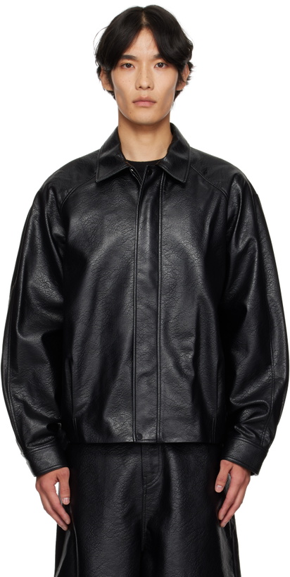 Photo: LE17SEPTEMBRE Black Grained Faux-Leather Jacket