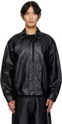 LE17SEPTEMBRE Black Grained Faux-Leather Jacket