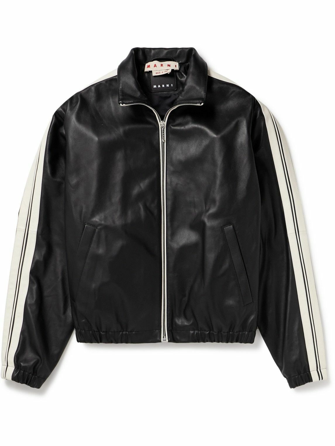 Marni - Striped Nappa Leather Track Jacket - Black Marni