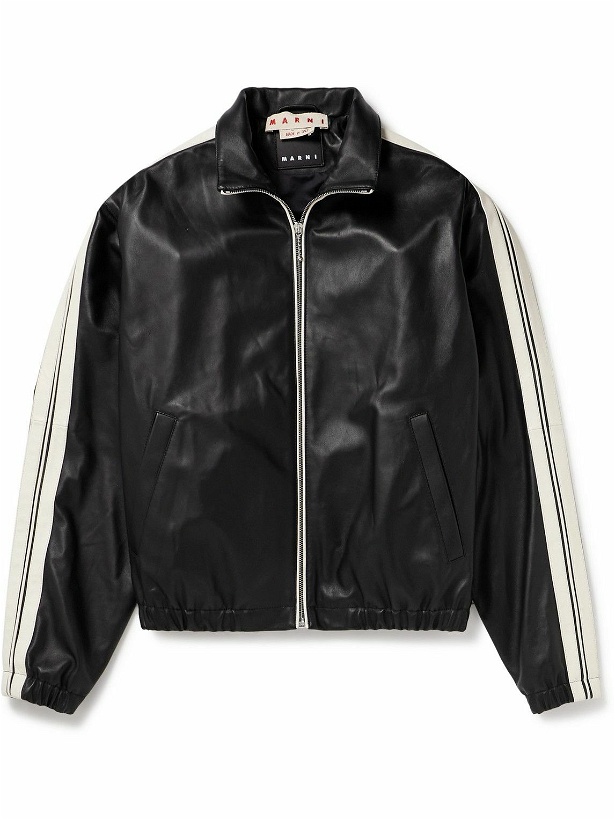 Photo: Marni - Striped Nappa Leather Track Jacket - Black