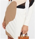 Fendi Colorblocked mockneck minidress