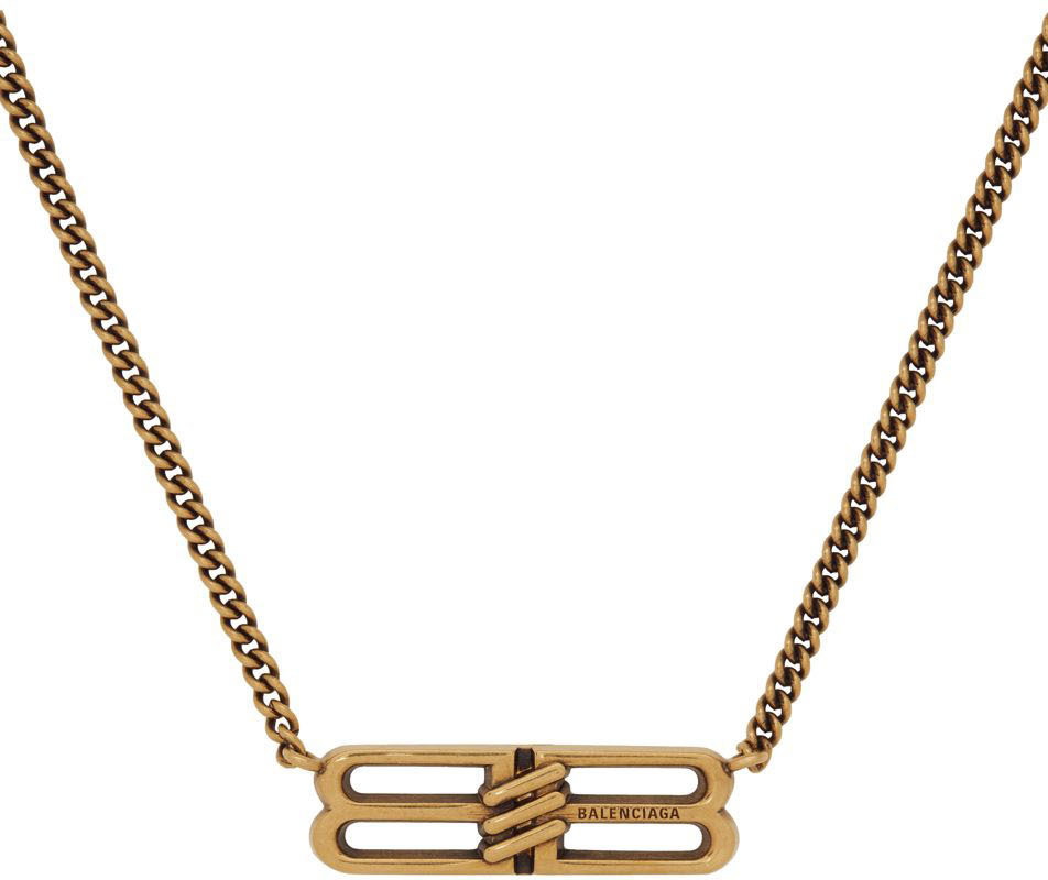Balenciaga Gold BB Icon Necklace Balenciaga