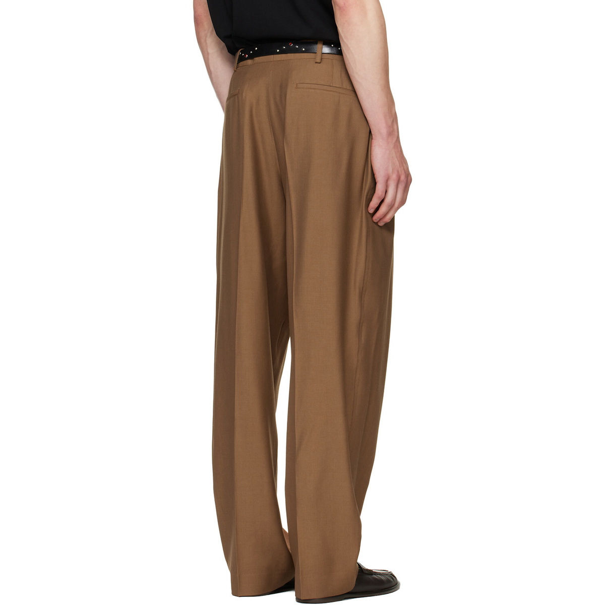 Paul Smith Brown Pleated Wool Trousers