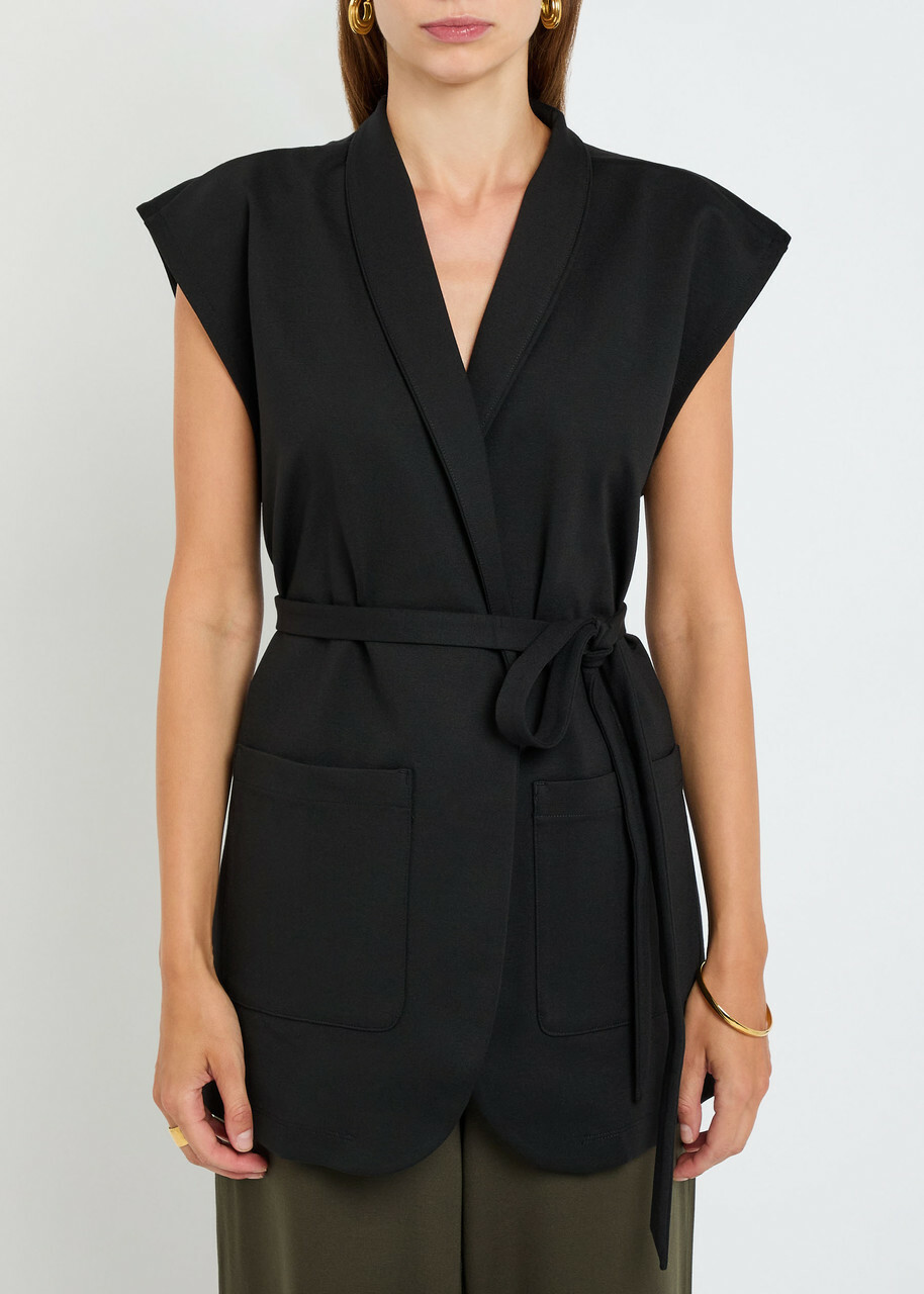 Eileen Fisher Belted Jersey Vest Black