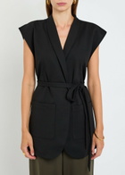 Eileen Fisher Belted Jersey Vest Black