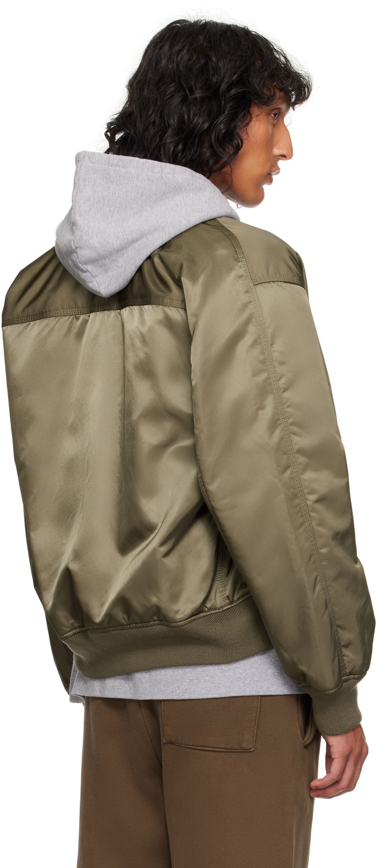 Reigning Champ Khaki Nylon Twill Crew Bomber Jacket