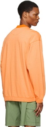 Stone Island Orange Garment-Dyed Sweatshirt