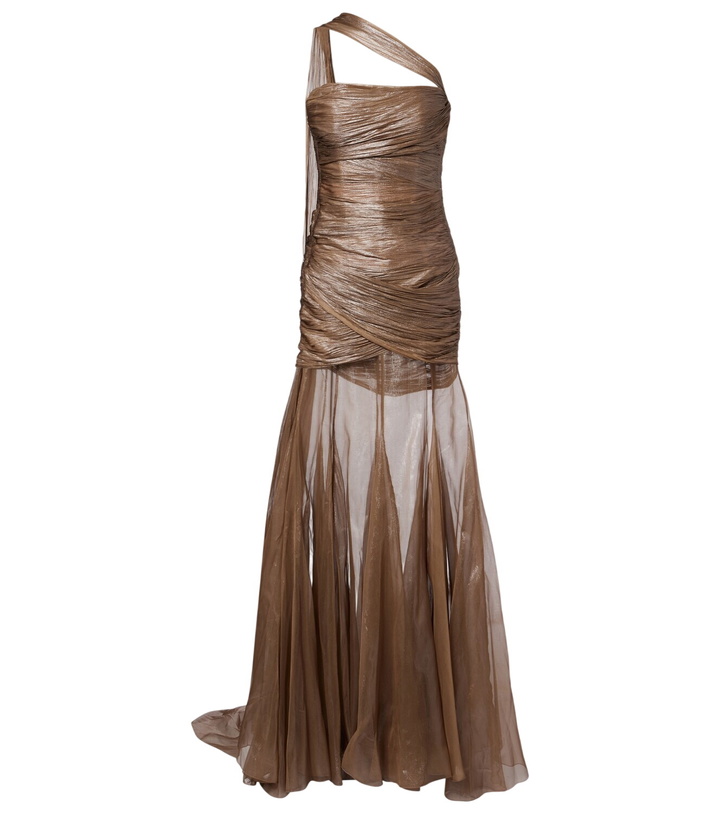 Photo: Maria Lucia Hohan Marimar one-shoulder silk bustier gown