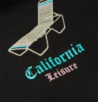 Pasadena Leisure Club - California Leisure Printed Fleece-Back Cotton-Jersey Hoodie - Black