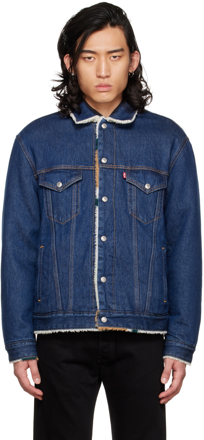 Levi's Indigo Vintage Relaxed Fit Trucker Reversible Denim Jacket Levi ...