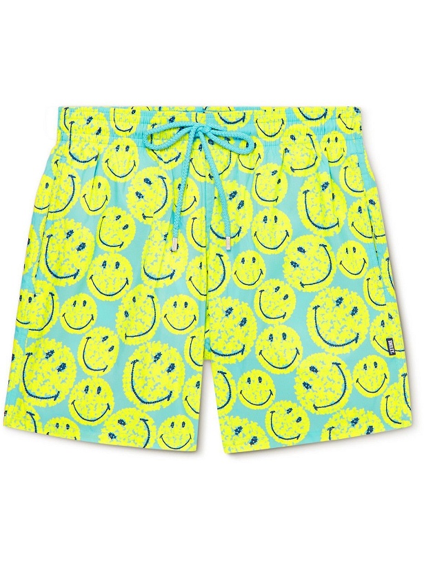 Photo: Vilebrequin - Smiley Face Straight-Leg Short-Length Printed Swim Shorts - Blue